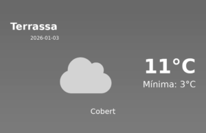 AEMET: El temps per a Terrassa – 3 de Gener de 2026